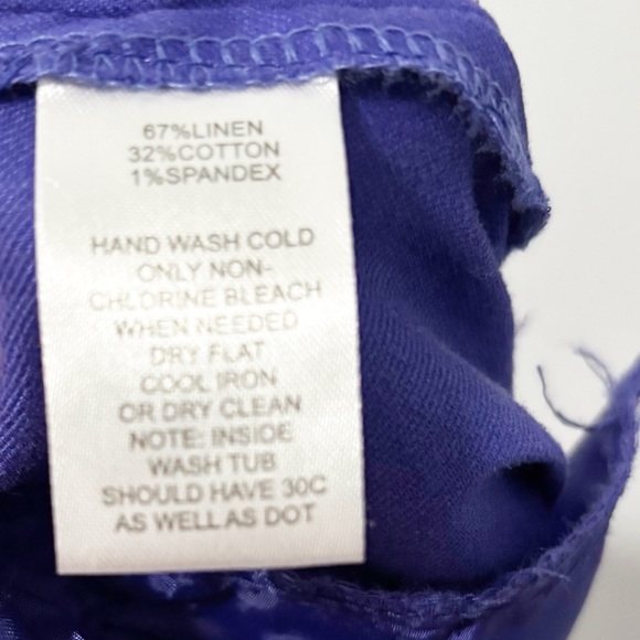 Calvin Klein Straight Leg Pants Womens Size 4 Purple/Blue Color Linen Blend Work - Picture 9 of 12